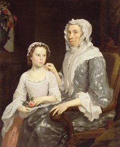 老婦人と少女の肖像画